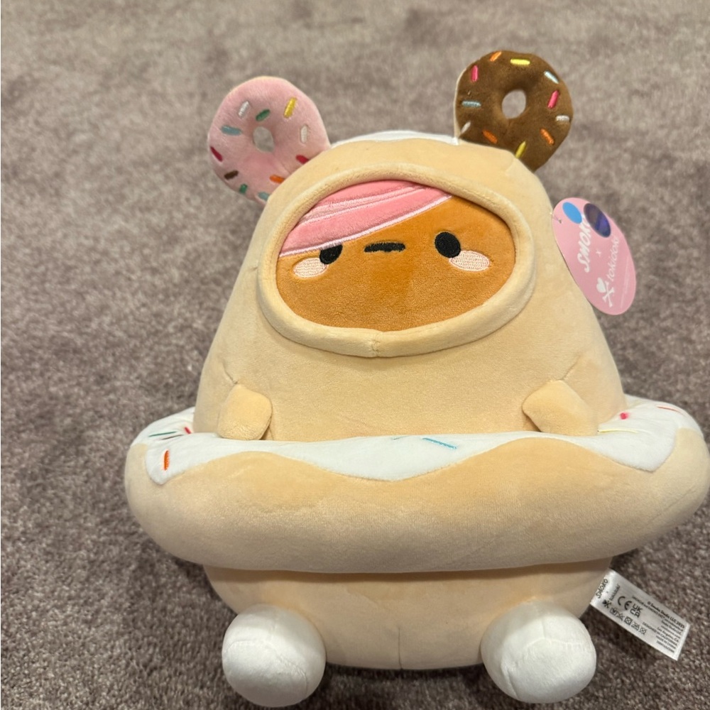 tokidoki Beige Plush Donut Character with Pink and Brown Donut Ears